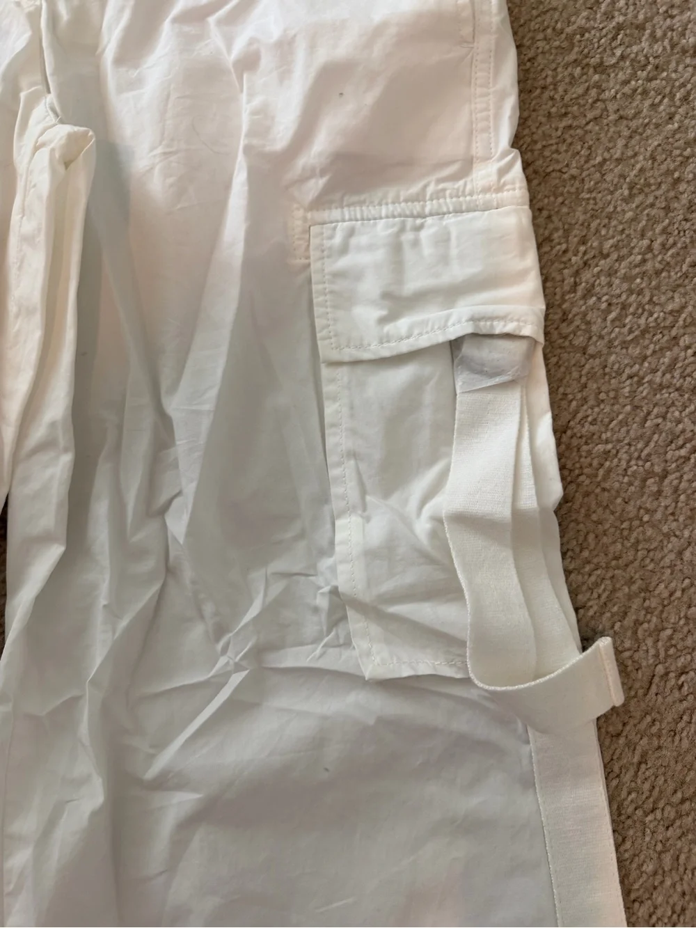 Tory Burch White Cargo Pants with Utility Pockets